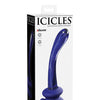 Icicles No. 89 Hand Blown Glass G-Spot Massager w/Suction Cup -  Blue