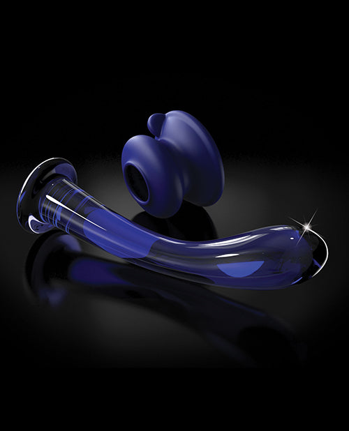 Icicles No. 89 Hand Blown Glass G-Spot Massager w/Suction Cup -  Blue