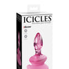 Icicles No. 90 Hand Blown Glass Butt Plug w/Suction Cup -  Pink
