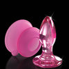 Icicles No. 90 Hand Blown Glass Butt Plug w/Suction Cup -  Pink