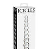 Icicles No. 2 Hand Blown Glass Massager - Clear Rippled