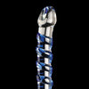 Icicles No. 5 Hand Blown Glass Massager - Clear w/Blue Swirls