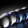 Icicles No. 5 Hand Blown Glass Massager - Clear w/Blue Swirls