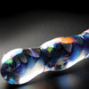 Icicles No. 8 Hand Blown Glass Massager - Clear w/Inside Blue Swirls