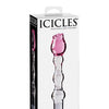 Icicles No. 12 Hand Blown Glass Massager - Clear w/Rose Tip