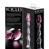 Icicles No. 12 Hand Blown Glass Massager - Clear w/Rose Tip