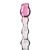 Icicles No. 12 Hand Blown Glass Massager - Clear w/Rose Tip