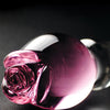 Icicles No. 12 Hand Blown Glass Massager - Clear w/Rose Tip