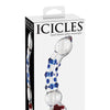 Icicles No. 18 Hand Blown Glass Massager - Clear w/Blue Knobs