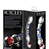 Icicles No. 18 Hand Blown Glass Massager - Clear w/Blue Knobs