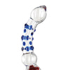 Icicles No. 18 Hand Blown Glass Massager - Clear w/Blue Knobs