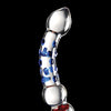Icicles No. 18 Hand Blown Glass Massager - Clear w/Blue Knobs