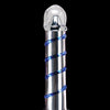Icicles No. 20 Hand Blown Glass Vibrator Waterproof - Clear w/Blue Swirls