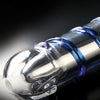 Icicles No. 20 Hand Blown Glass Vibrator Waterproof - Clear w/Blue Swirls