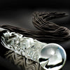 Icicles No. 38 Hand Blown Glass Handled Whip - Clear