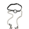 Fetish Fantasy Series O Ring Gag w/Nipple Clamps