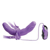 Fetish Fantasy Elite Vibrating Double Delight Strap On - Purple