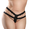 Hookup Panties Crotchless Secret Gem Black XL-XXL