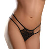 Hookup Panties Crotchless Pleasure Pearls Black S-L