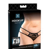 Hookup Panties Crotchless Pleasure Pearls Black XL-XXL