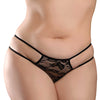 Hookup Panties Crotchless Pleasure Pearls Black XL-XXL