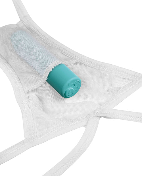 Hookup Panties Remote Bow Tie G String White XL-XXL