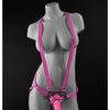 Dillio 7" Strap-On Suspender Harness Set - Pink