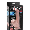King Cock Plus 7" Triple Density Cock w/Swinging Balls - Ivory