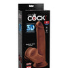King Cock Plus 8" Triple Density Cock w/Swinging Balls - Brown
