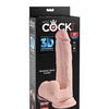 King Cock Plus 9" Triple Density Cock w/Swinging Balls - Ivory