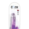King Cock Clear 7" Cock w/Balls - Purple