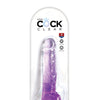 King Cock Clear 8" Cock w/Balls - Purple