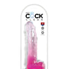 King Cock Clear 9" Cock w/Balls - Pink