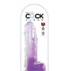 King Cock Clear 9" Cock w/Balls - Purple