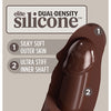 King Cock Elite 8" Dual Density Silicone Cock - Brown