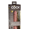 King Cock Elite 7" Dual Density Vibrating Silicone Cock w/Remote - Light