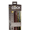 King Cock Elite 7" Dual Density Vibrating Silicone Cock w/Remote - Brown