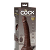 King Cock Elite 7" Dual Density Vibrating Silicone Cock w/Remote - Brown
