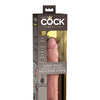 King Cock Elite 9" Dual Density Vibrating Silicone Cock w/Remote - Light
