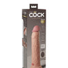 King Cock Elite 9" Dual Density Vibrating Silicone Cock w/Remote - Light