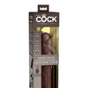 King Cock Elite 9" Dual Density Vibrating Silicone Cock w/Remote - Brown