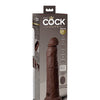King Cock Elite 9" Dual Density Vibrating Silicone Cock w/Remote - Brown