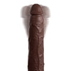King Cock Elite 9" Dual Density Vibrating Silicone Cock w/Remote - Brown