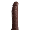 King Cock Elite 9" Dual Density Vibrating Silicone Cock w/Remote - Brown