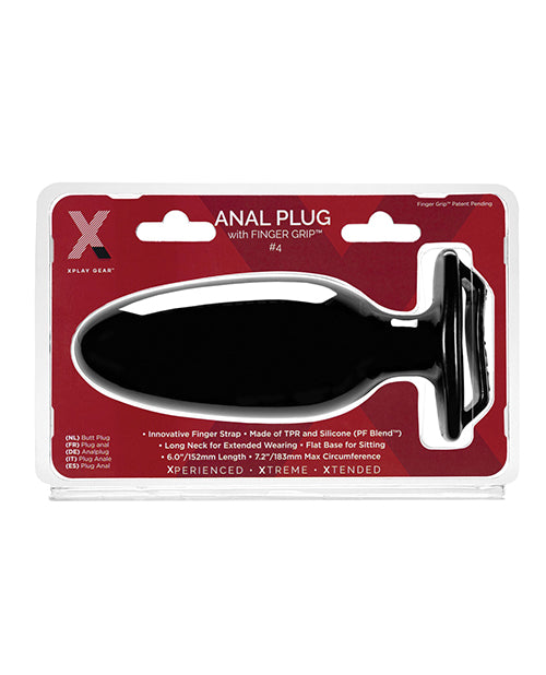 Xplay Gear 6.25" Finger Grip Plug #4L - Black