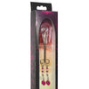 Bijoux de Nip Clit Clamp Double Loop w/Heart Charm & Fuchsia Beads