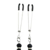 Bijoux de Nip Tweezer Nipple Clamp w/Black & Crystal Beads - Chrome