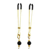 Bijoux de Nip Tweezer Nipple Clamp w/Black & Gold Beads w/Pearl - Gold