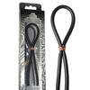 Bolo Silicone Lasso w/Rose Gold Crown Slider Ring - Black