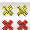 Peekaboos Caution X Pasties - 2 Pairs 1 Red/1 Yellow